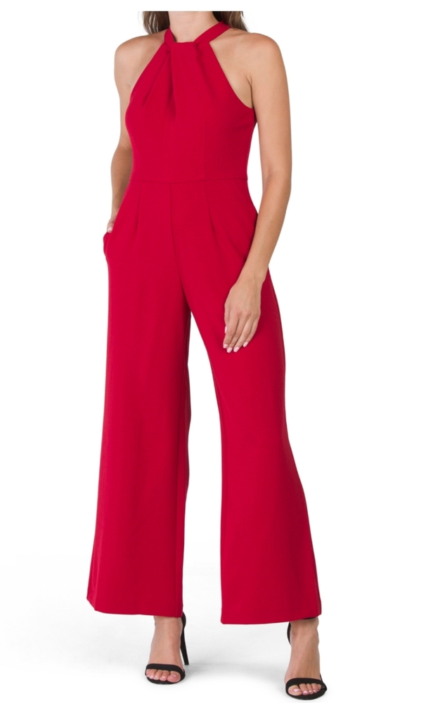 Julia Jordan halter neck Crimson jumpsuit